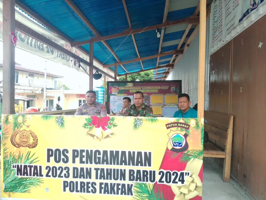 Sambut Nataru 2023-2024, Anggota Kodim 1803/Fakfak Jaga Stabilitas Keamanan Wilayah