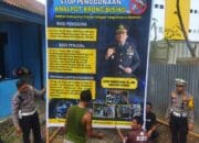 Satlantas Polres Fakfak Pasang Baliho dan Sosialisasi Knalpot Brong Di SMU N 1 Fakfak