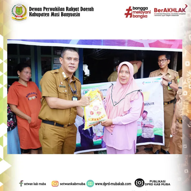 Setwan Muba Peduli Korban Banjir Salurkan Bantuan Sembako