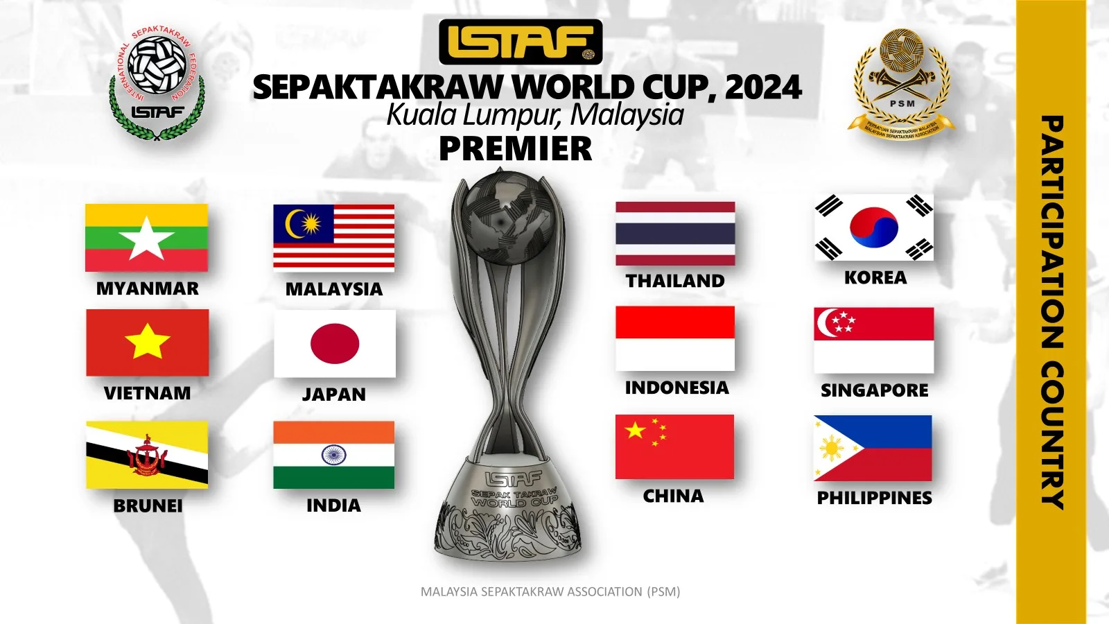 21 Negara Ikuti Piala Dunia Sepaktakraw ISTAF