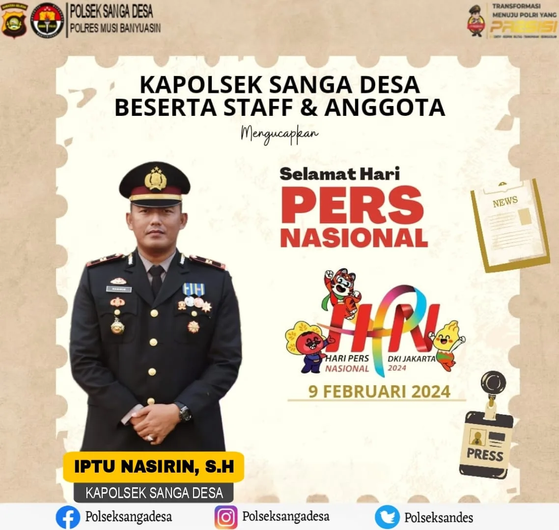 Kapolsek Sanga berikan Ucapan Selamat Hari Pers Nasional 2024