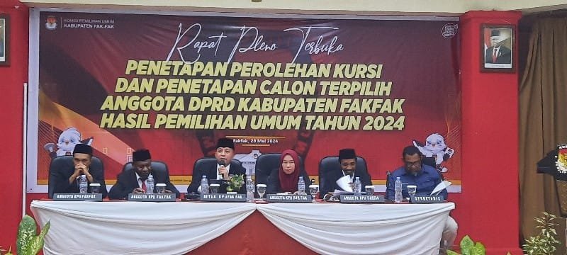 KPU Resmi Tetapkan Kursi dan Penetapan Calon Terpilih Anggota DPRD Fakfak Periode 2024-2029