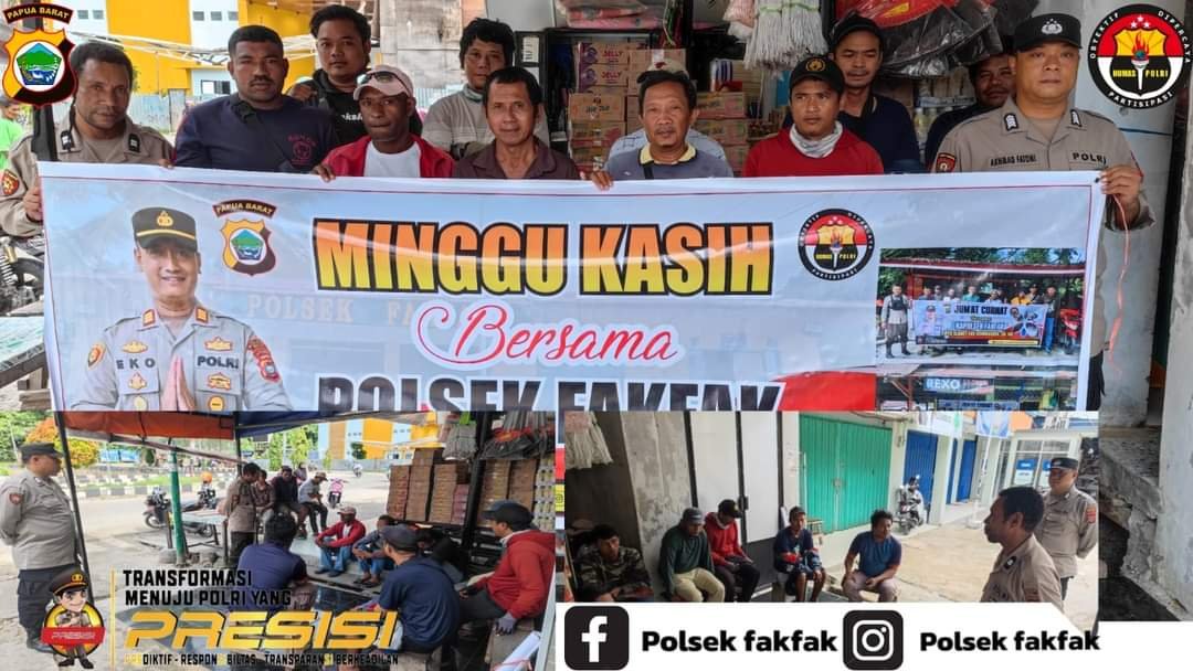 Minggu Kasih, Polsek Fakfak Gelar Interaksi Polri Bersama masyarakat