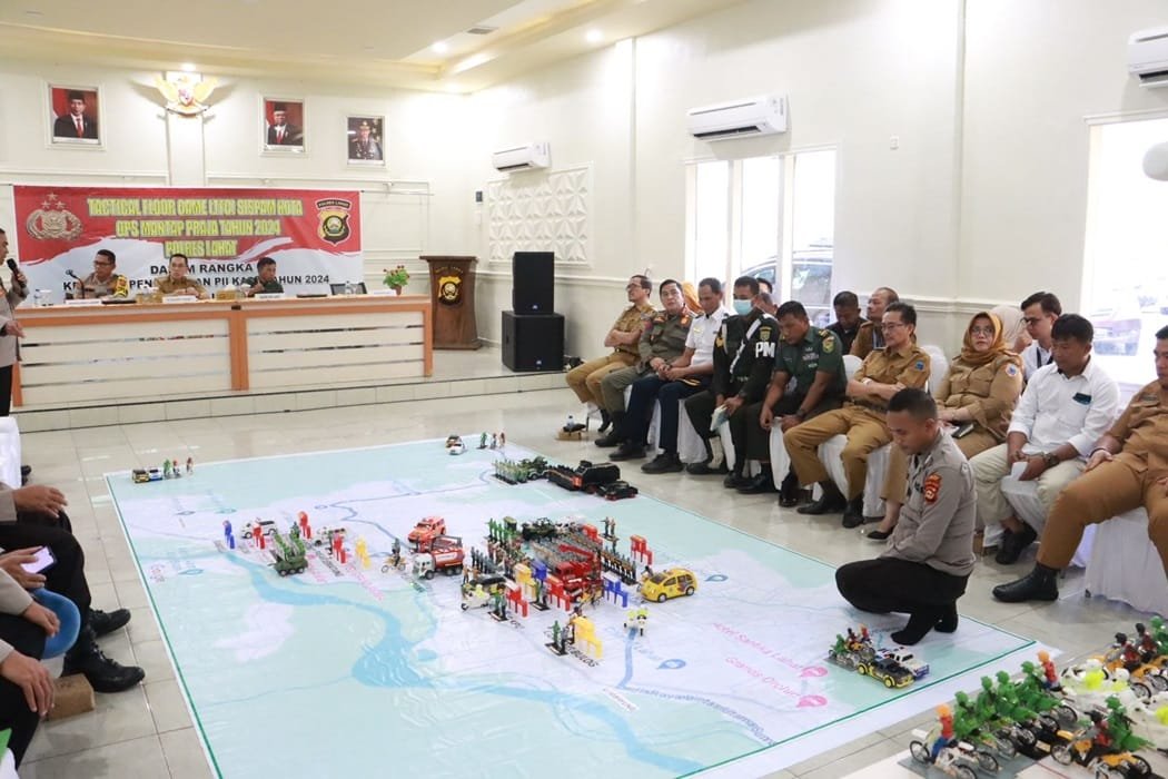 Polres Lahat Gelar Tactical Floor Game dan Simulasi Ops Mantap Praja 2024 untuk Pengamanan Pilkada 2024