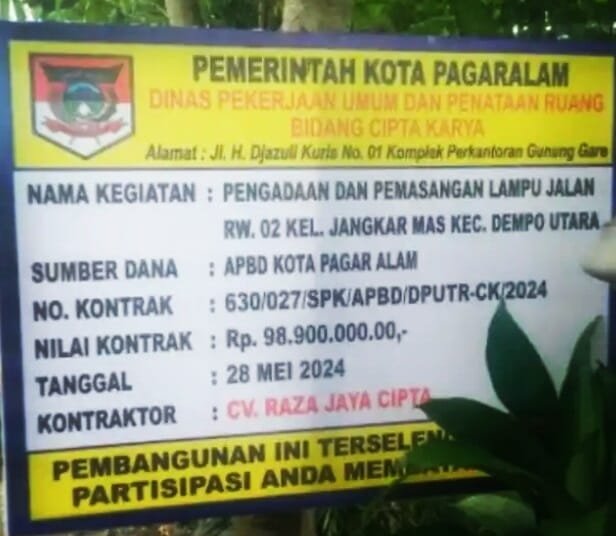 Diduga Pemasangan Lampu Jalan Tidak Tepat Sasaran