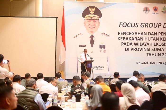 Sekda Sumsel Edward Candra Ajak Semua Stakeholder Sinerji Lakukan Penanggulangan Kebakaran Hutan, Kebun dan Lahan