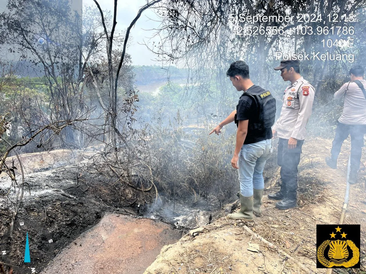 Polsek Keluang Tangkap Pelaku Kebakaran Sumur Minyak di Bantaran Sei Dawas