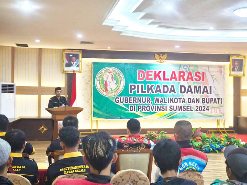 250 Anggota Ojek Online Deklarasikan Pilkada Damai 2024 di Palembang