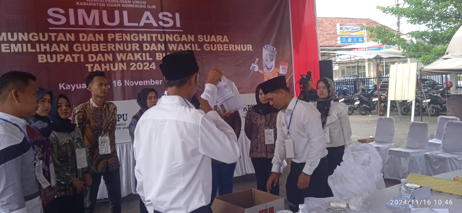 KPU OKI Gelar Simulasi Pemungutan dan Penghitungan Suara Pilkada 2024, Libatkan PPK dan PPS