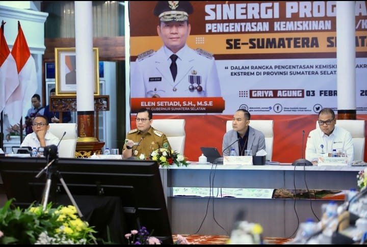 Pj Gubernur Sumsel Pimpin Rakor Sinergi Pengentasan Kemiskinan