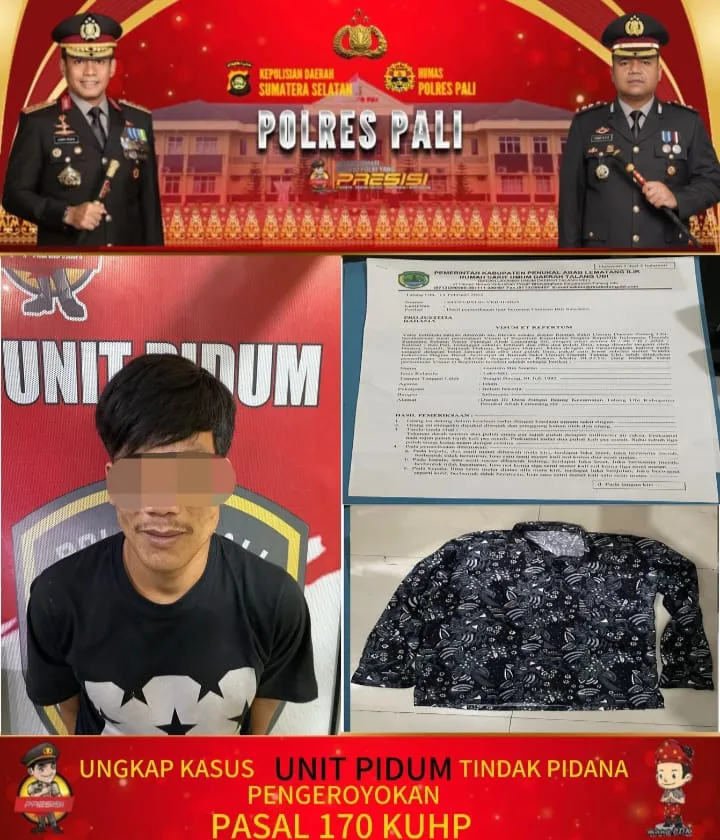 Polres PALI Ungkap Kasus Pengeroyokan di Sungai Baung, Satu Pelaku Berhasil Diringkus