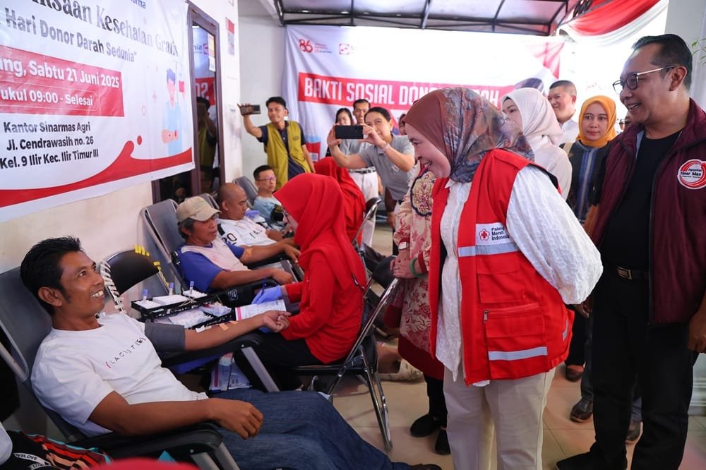 Kepedulian Tanpa Henti, PMI Palembang Gandeng Tzu Chi Sinarmas Gelar Donor Darah