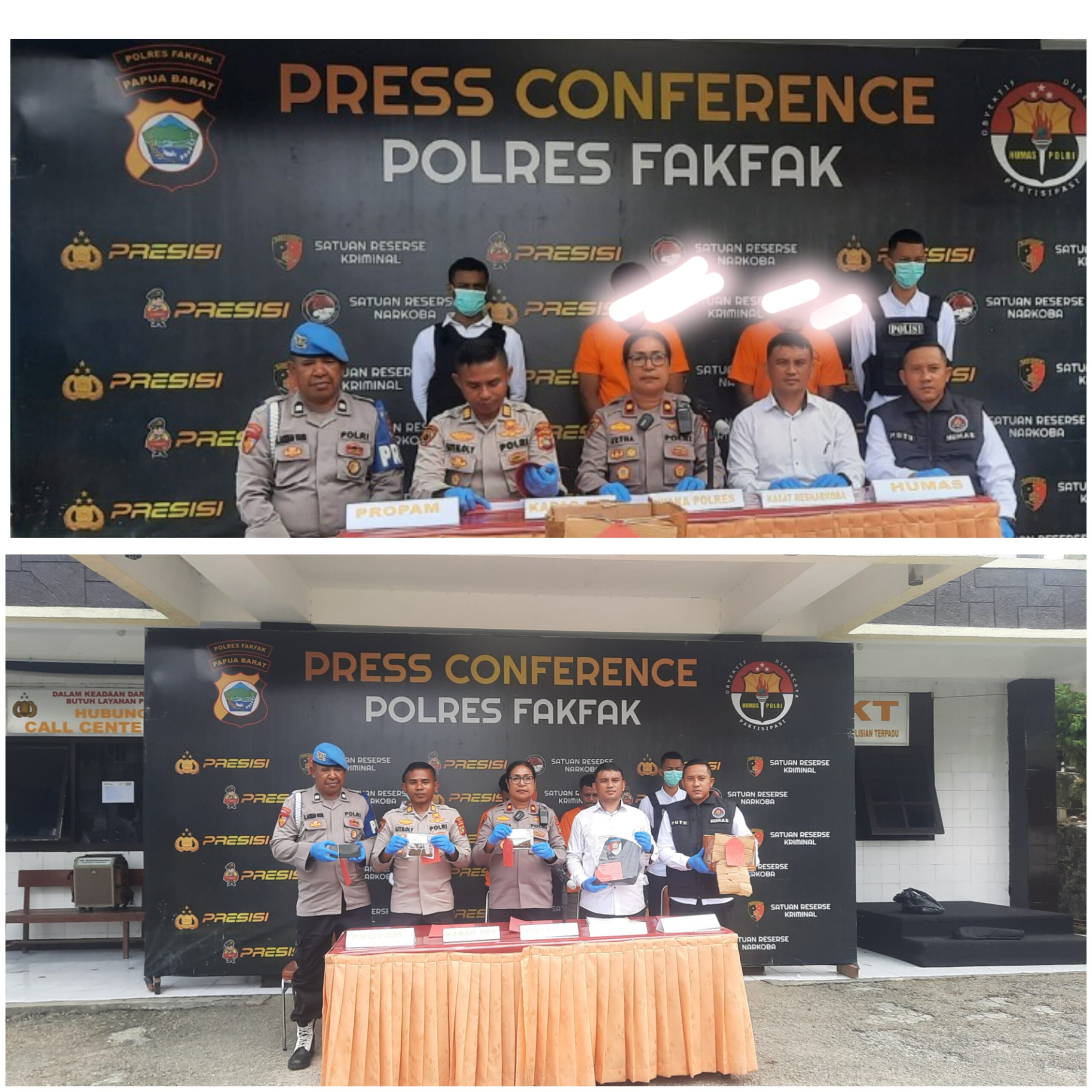 Satresnarkoba Polres Fakfak Amankan Pemuda Pembawa Ganja dan Miras di Area Pelabuhan