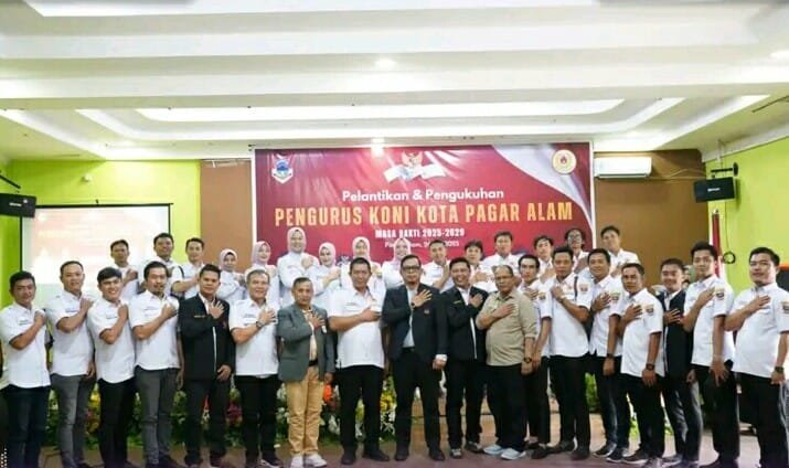 Ludi Oliansyah Kukuhkan Pengurus KONI Pagar Alam, Dorong Prestasi Olahraga Daerah