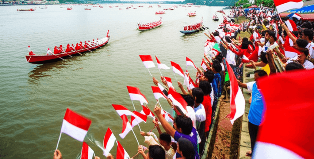 17 Agustus ala Palembang, Lomba Bidar, Panjat Pinang di Atas Sungai, dan Karnaval Perahu Hias!