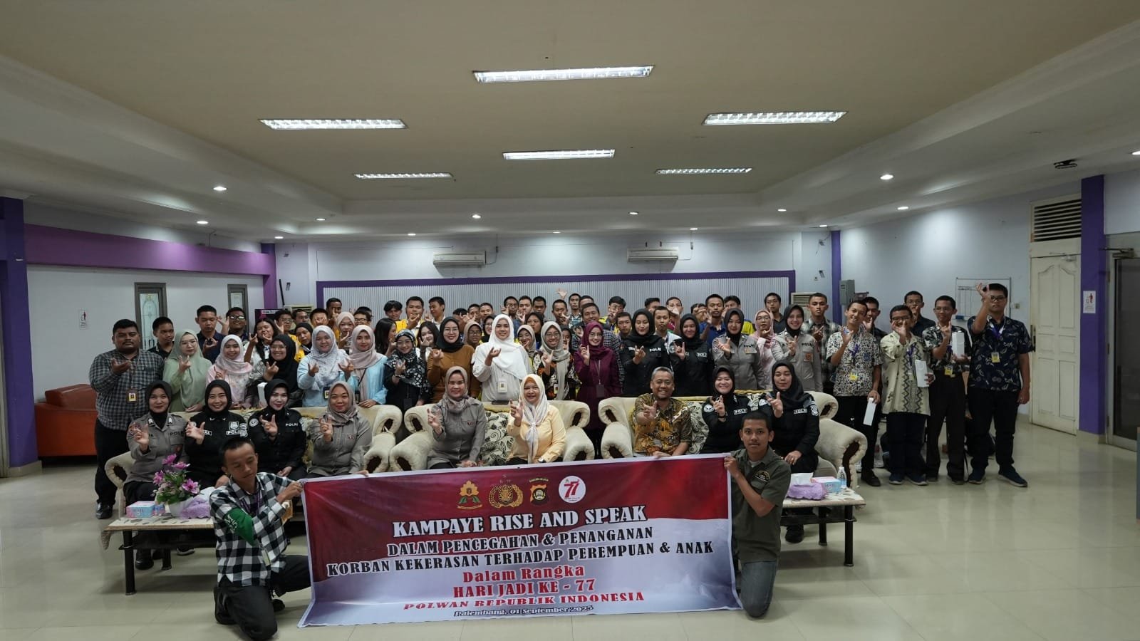 Polwan Polda Sumsel Gaungkan “Rise and Speak”, Ajak Masyarakat Berani Lawan Kekerasan