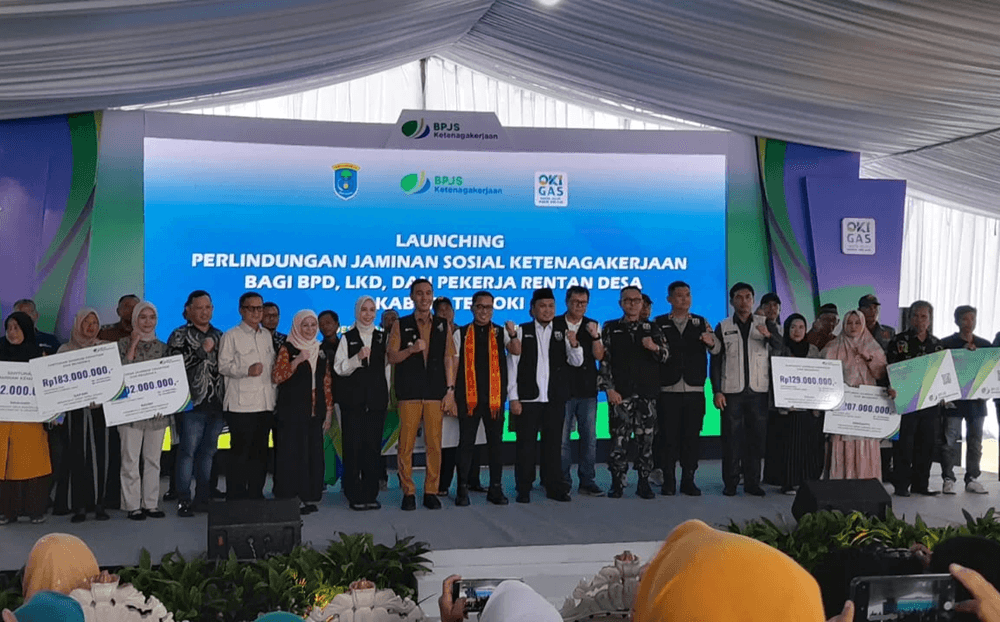 Pemkab OKI Luncurkan Program Perlindungan Jaminan Sosial Ketenagakerjaan untuk Ekosistem Desa