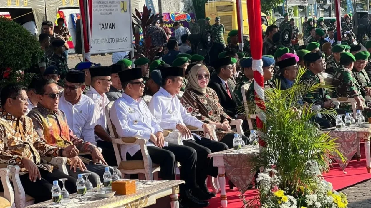 Wabup Netta Indian Hadiri Upacara HUT TNI ke-80 di Benteng Kuto Besak Palembang