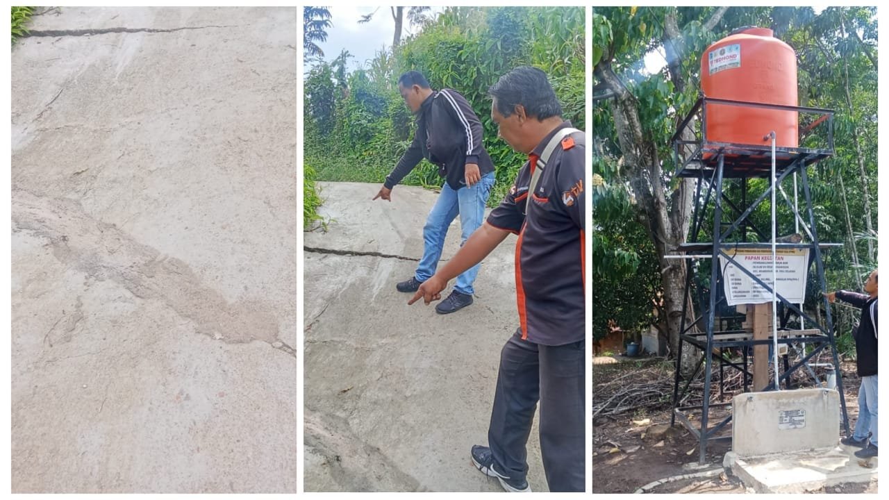 Proyek Jalan & Sumur Bor Desa Mahanggin Diduga Gagal, Warga Kecewa