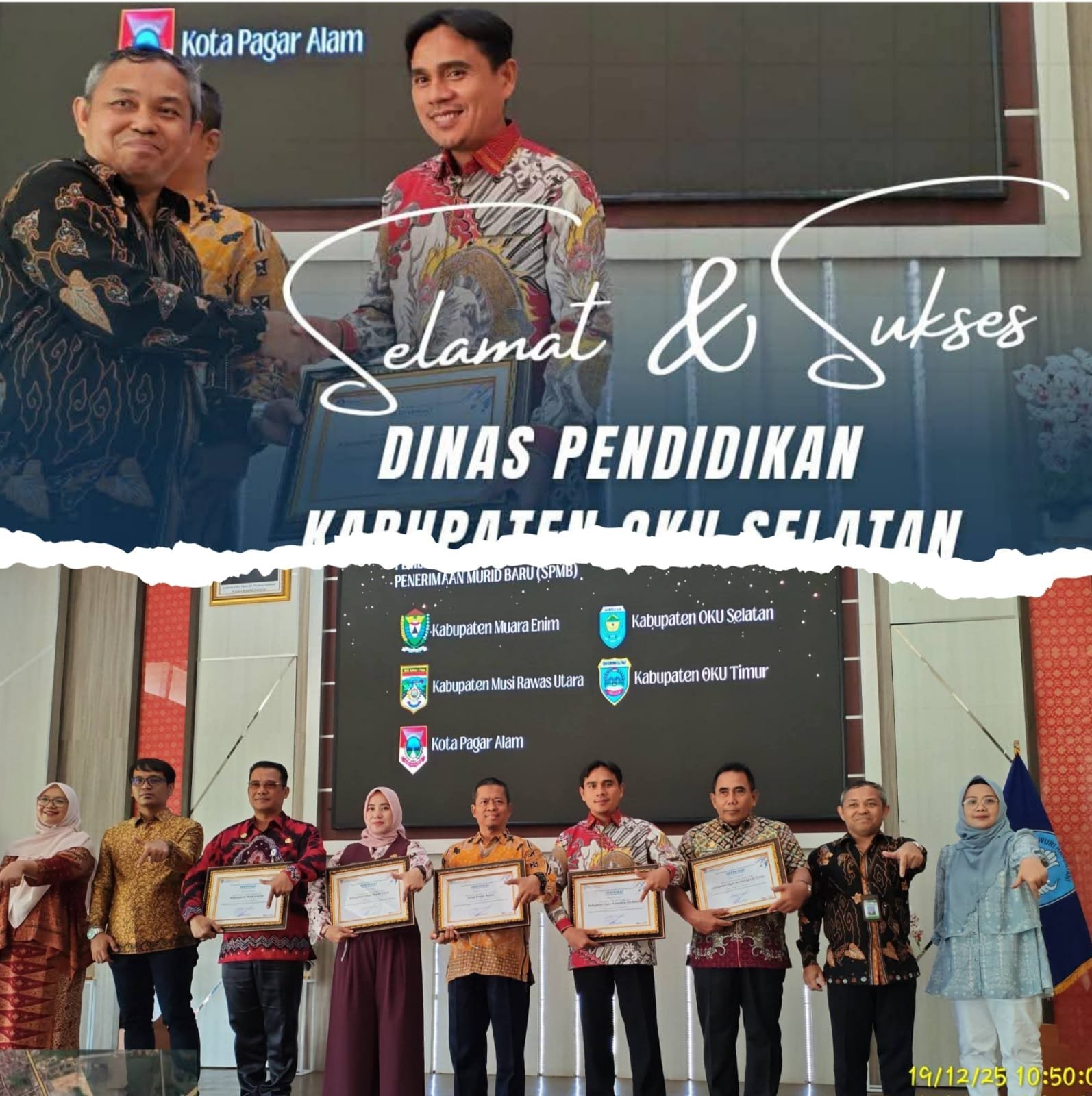 Gemilang! OKU Selatan Sabet Dua Penghargaan Pendidikan BPMP Sumsel