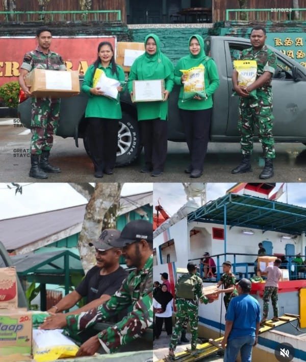 TNI Bergerak Cepat! Kodim 1803/Fakfak Salurkan Bantuan Kemanusiaan untuk Korban Kebakaran di Distrik Karas
