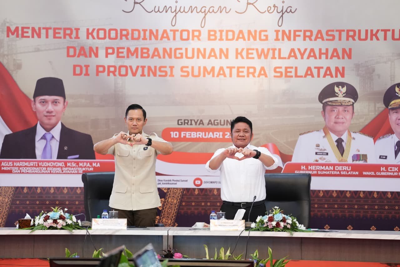 Menko AHY Dukung Percepatan Infrastruktur Sumsel