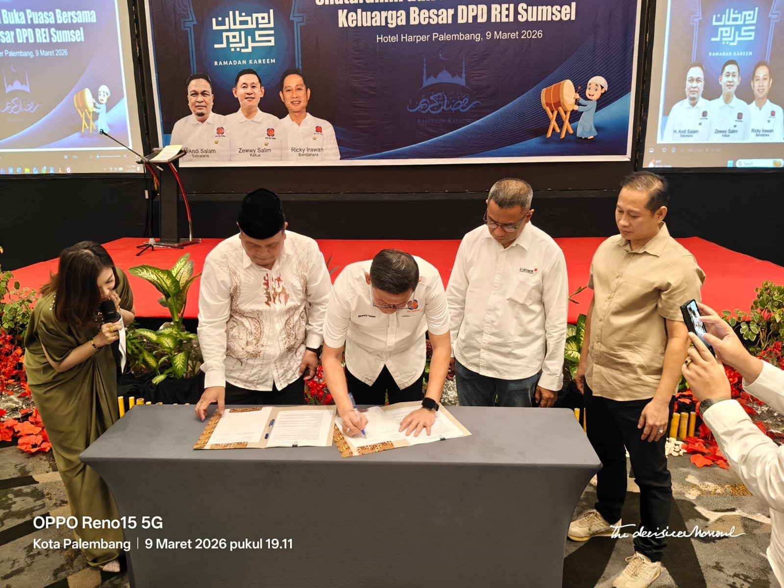 Perkuat Sinergi, DPD REI Sumsel Gelar Buka Puasa Bersama, Santuni Anak Yatim dan Teken MoU dengan Indosat