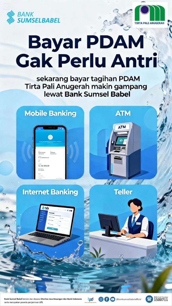 Bayar Tagihan Air Kini Praktis! PDAM Tirta Pali Anugerah Gandeng Bank Sumsel Babel Hadirkan Layanan Digital