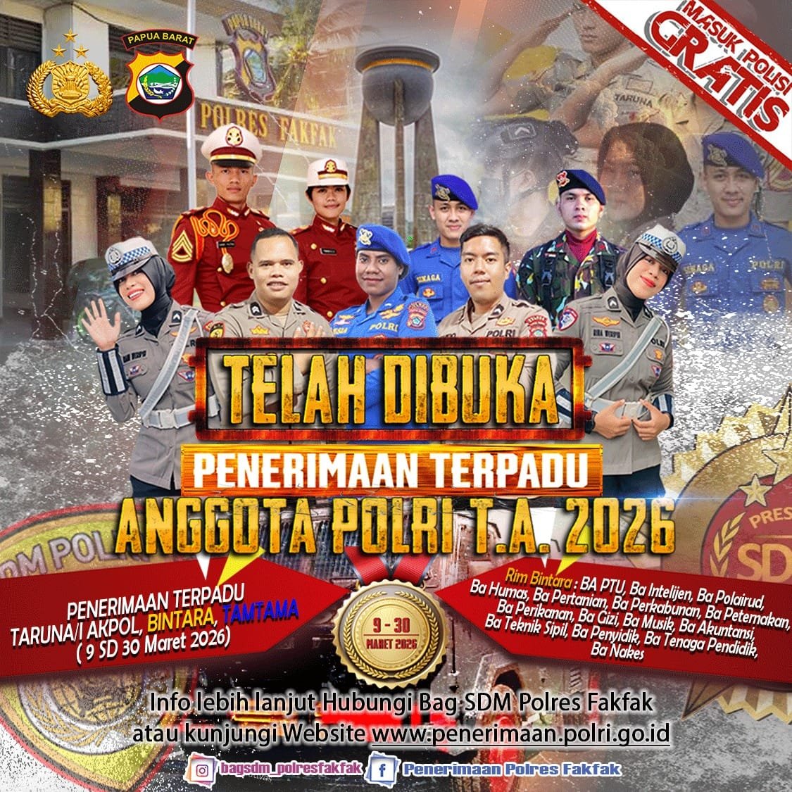 Wujudkan Mimpi Jadi Bhayangkara! Polres Fakfak Resmi Buka Rekrutmen Polri 2026, Prioritaskan Putra-Putri Papua Barat