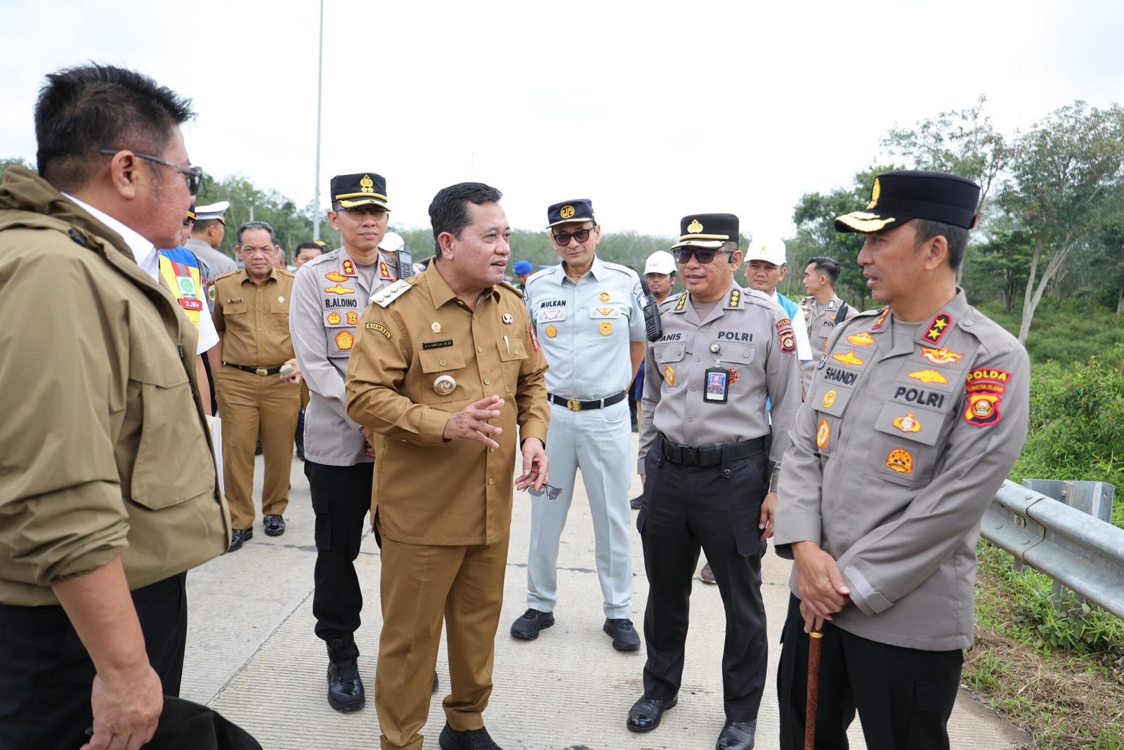 Kapolda Sumsel dan Forkopimda Tinjau Jalur Tol Kapal Betung