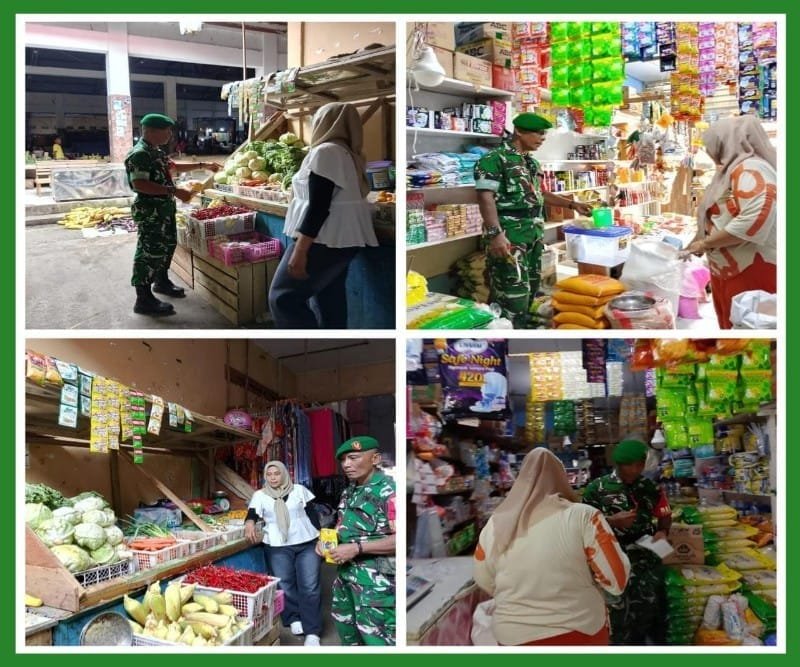 Babinsa Fakfak Kawal Harga Sembako, Pasar Dulanpokpok Dipantau