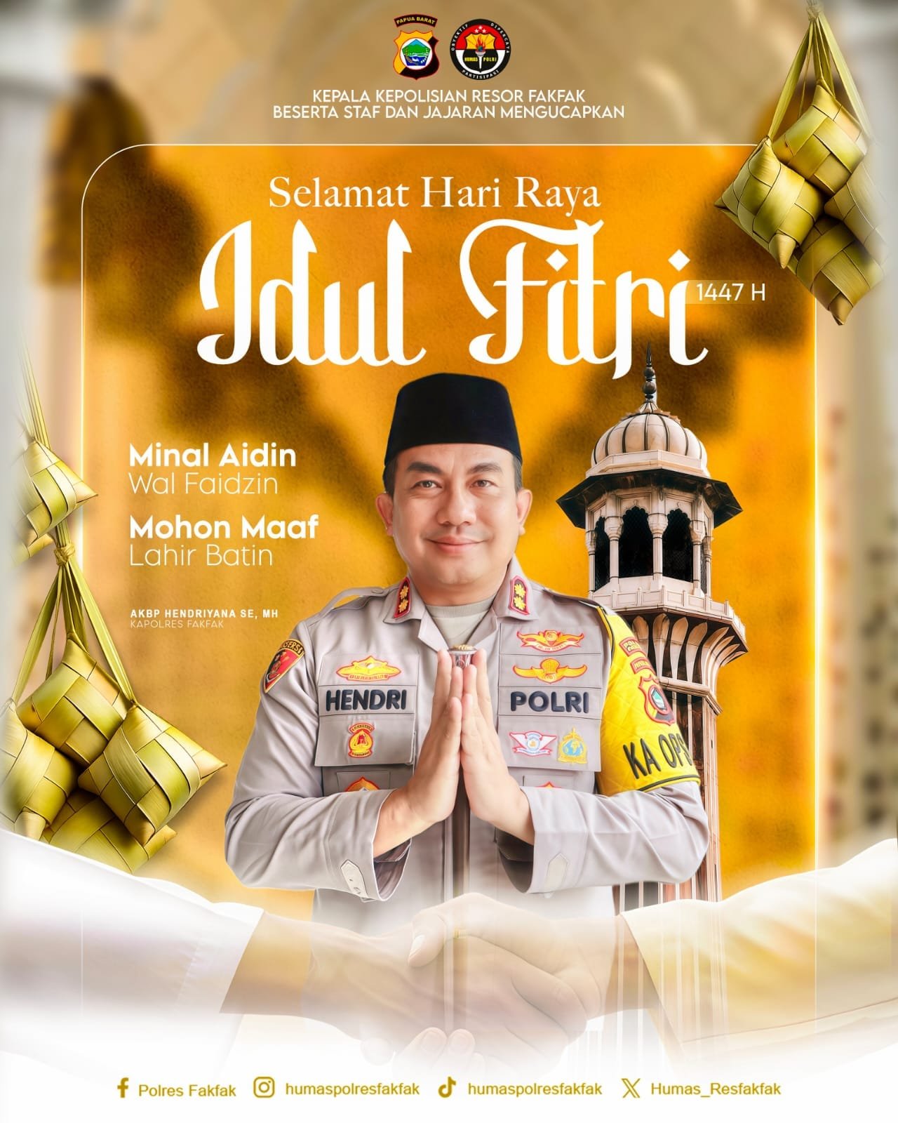 Kapolres Fakfak Pilih Fokus Jaga Keamanan Lebaran 2026 Tanpa Open House Mewah