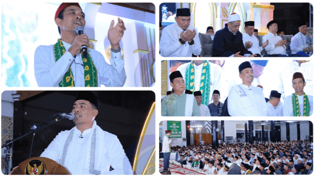 Ribuan Warga Padati Masjid Agung Al-Muhtadin, Dengarkan Tabligh Akbar Ustaz Abdul Somad