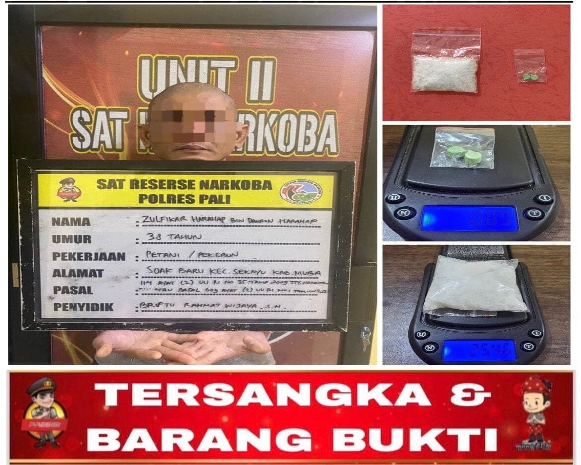 Polisi Menyamar Jadi Pembeli, Pengedar Sabu di PALI Ditangkap di Parkiran Pasar