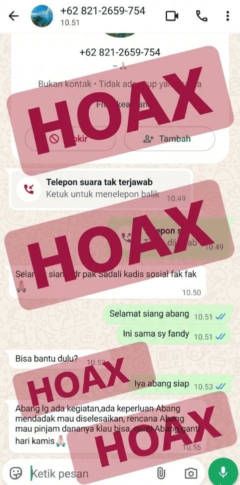 Berpura-pura Sibuk Kegiatan, Penipu Catut Nama Kadis Sosial Fakfak untuk Pinjam Uang