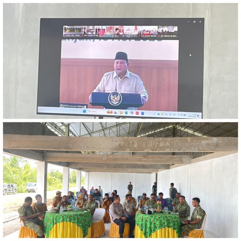 Sinergi Nasional, Danrem 182/JO, Dandim 1803, dan Forkopimda Fakfak Hadiri Launching 1.061 KDKMP oleh Presiden RI
