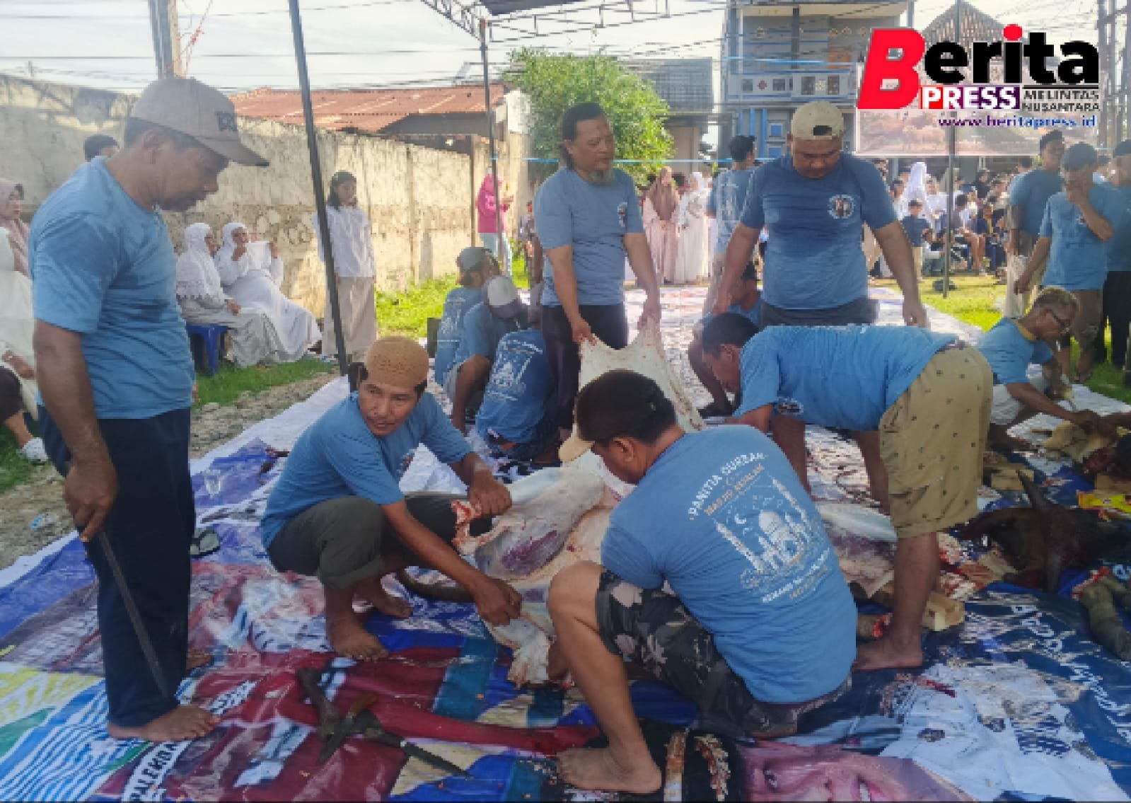 Semangat Idul Adha, Warga Kemang Agung Sembelih 5 Sapi dan 6 Kambing Qurban