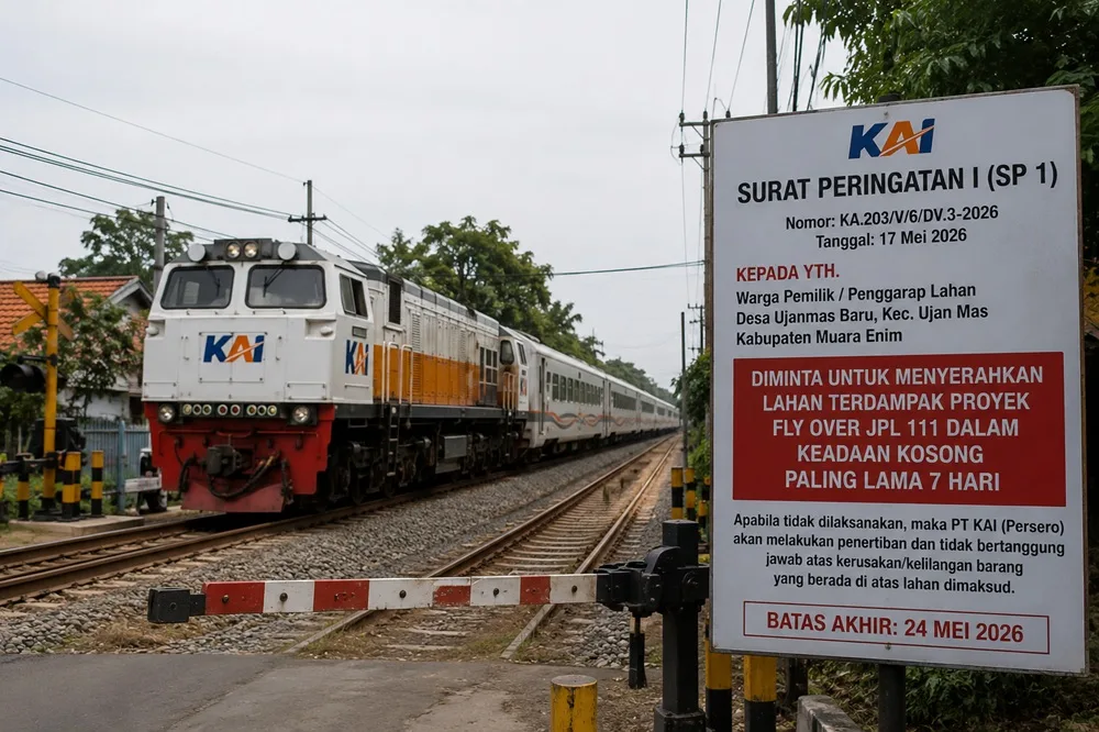 SP 1 PT KAI Terbit 17 Mei, Warga Ujanmas Baru Diberi 7 Hari Kosongkan Lahan