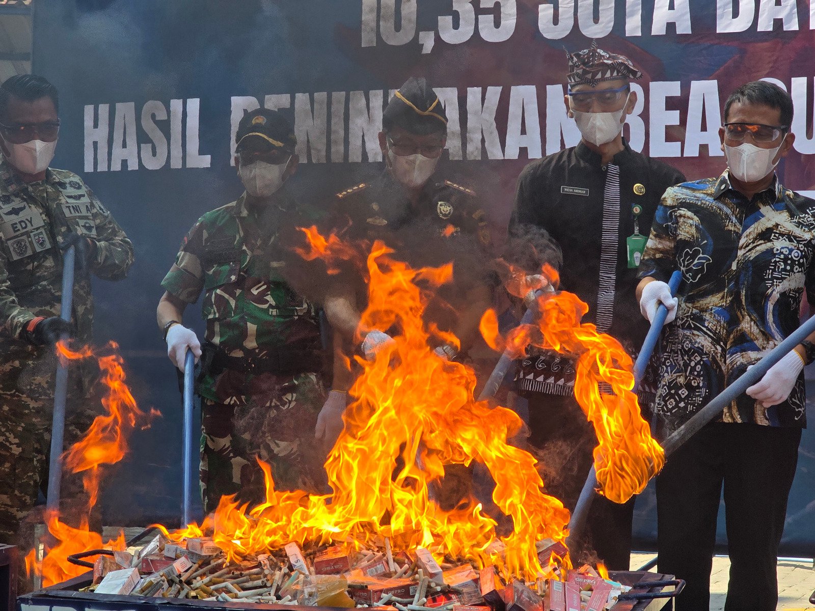 Rokok Ilegal Dimusnahkan, Negara Selamat Rp7,7 Miliar