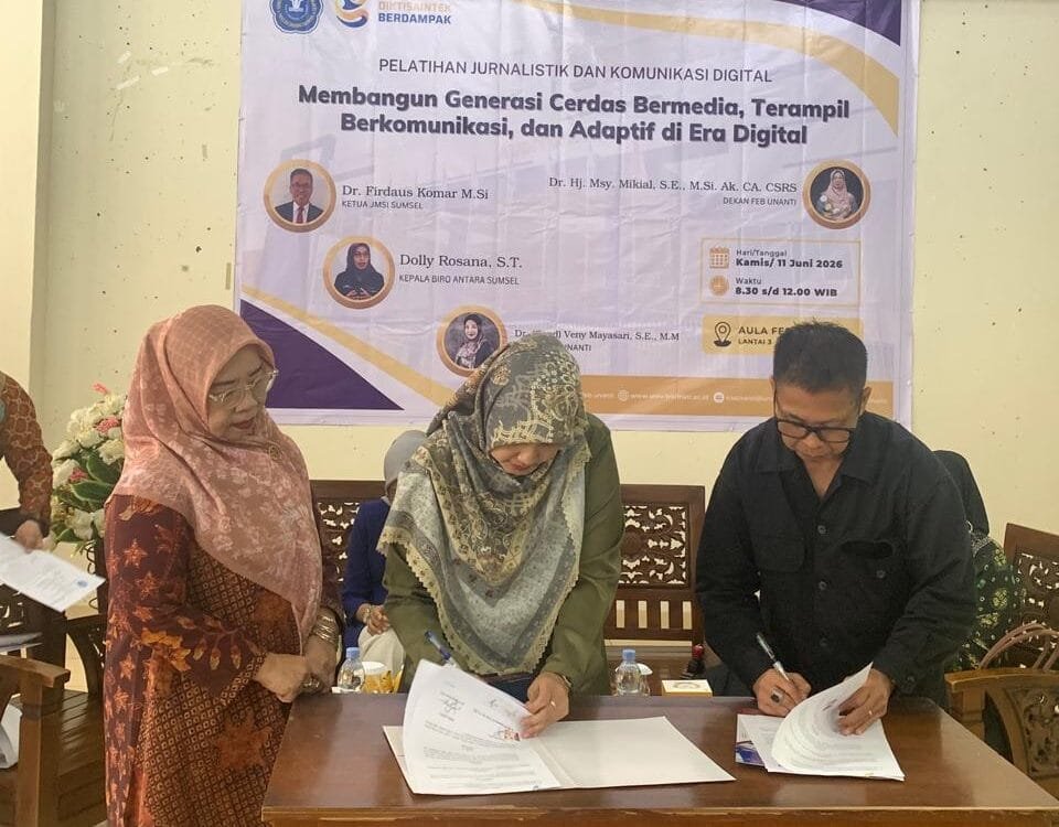JMSI Sumsel Gandeng Fakultas Ekonomi Unanti, Bekali Mahasiswa Literasi Digital dan Jurnalistik