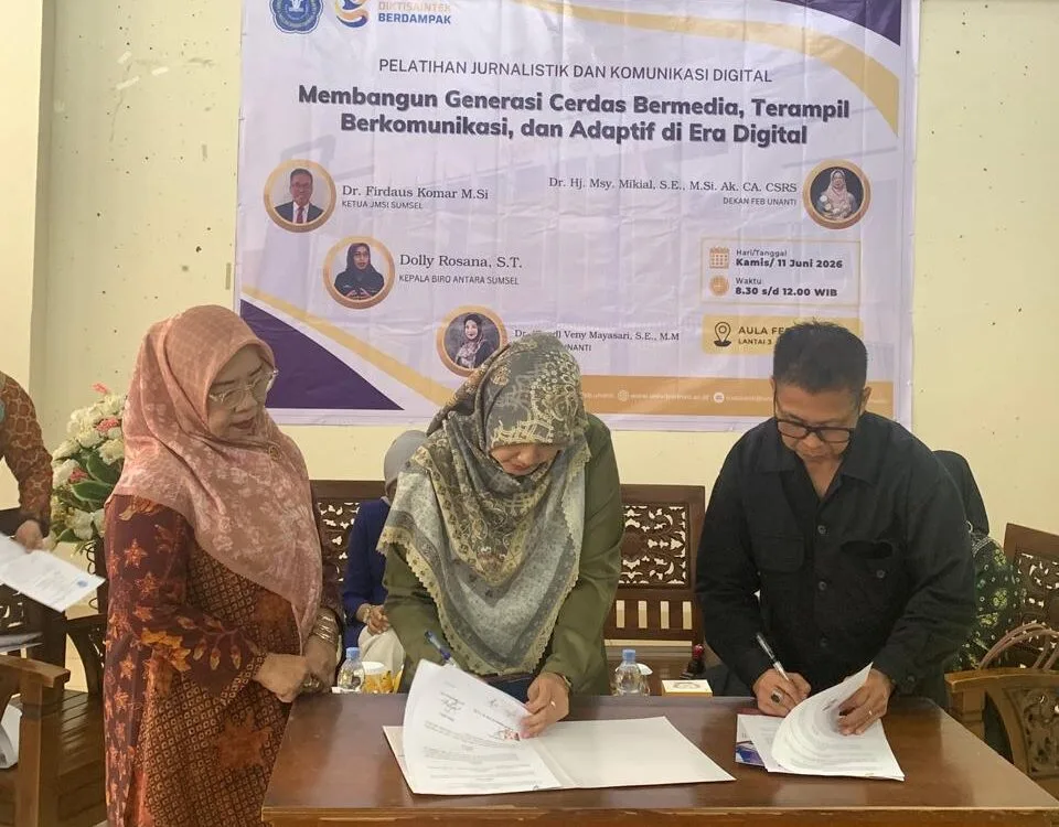 JMSI Sumsel Gandeng Fakultas Ekonomi Unanti, Bekali Mahasiswa Literasi Digital dan Jurnalistik