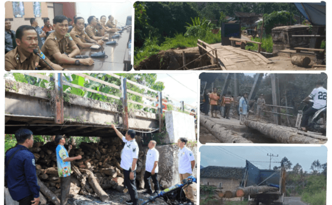 7 Kepala Desa dan Masyarakat Mekakau Ilir, Apresiasi Respons Cepat Bupati OKU Selatan Pasca Ambrolnya Oprit Jembatan Teriti