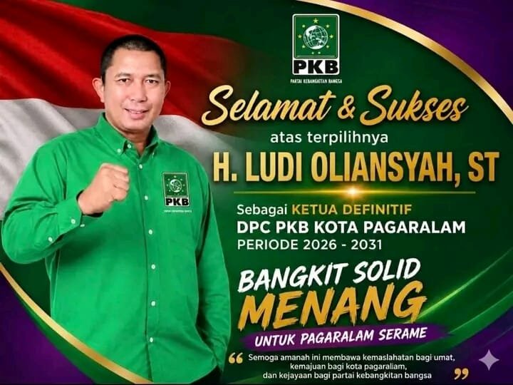Ludi Oliansyah Resmi Pimpin PKB Pagar Alam Periode 2026-2031