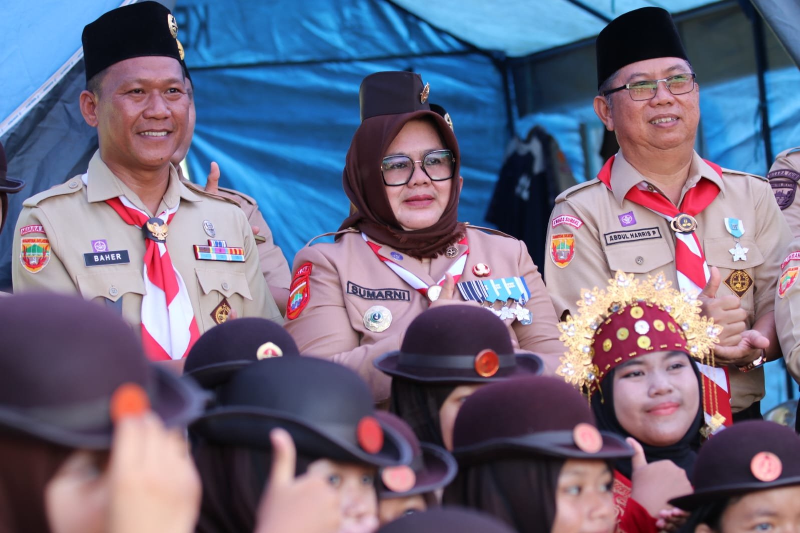 Plt Bupati Sumarni Tinjau Kontingen Muara Enim di Jamda IX, Tekankan Disiplin dan Kebersamaan
