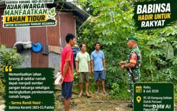 Dari Lahan Kosong Jadi Sumber Pangan, Babinsa Fakfak Gerakkan Warga Kampung Sekban