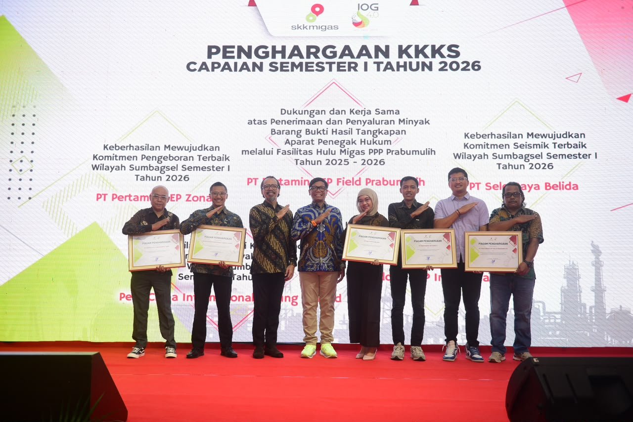 Produksi Migas Sumbagsel Lampaui Target, SKK Migas Beri Penghargaan kepada 7 KKKS