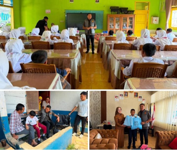 Tangis Haru Pecah di Jarai, Kasat Intelkam Polres Lahat Bawa Kursi Roda untuk Siswa Lumpuh