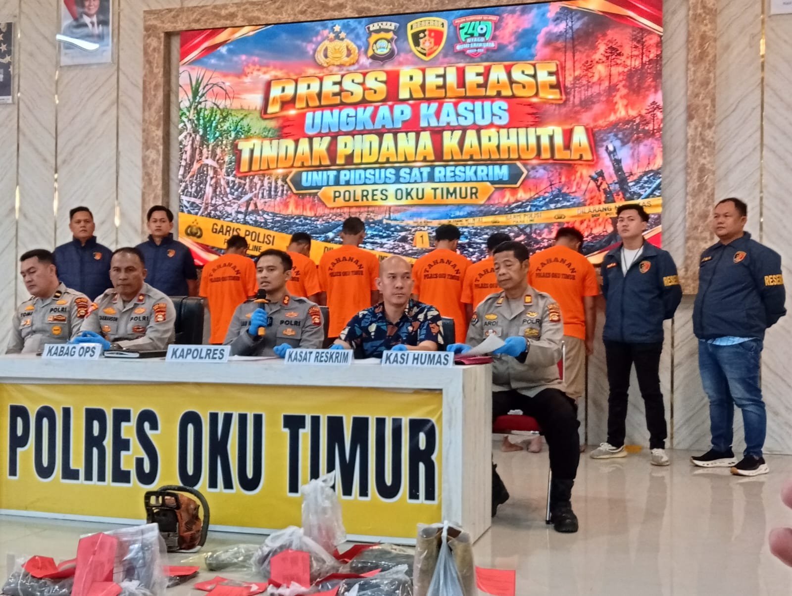 Polres OKU Timur Tangkap 6 Pelaku Karhutla, Kapolres: Ini Warning bagi Pelaku Lain