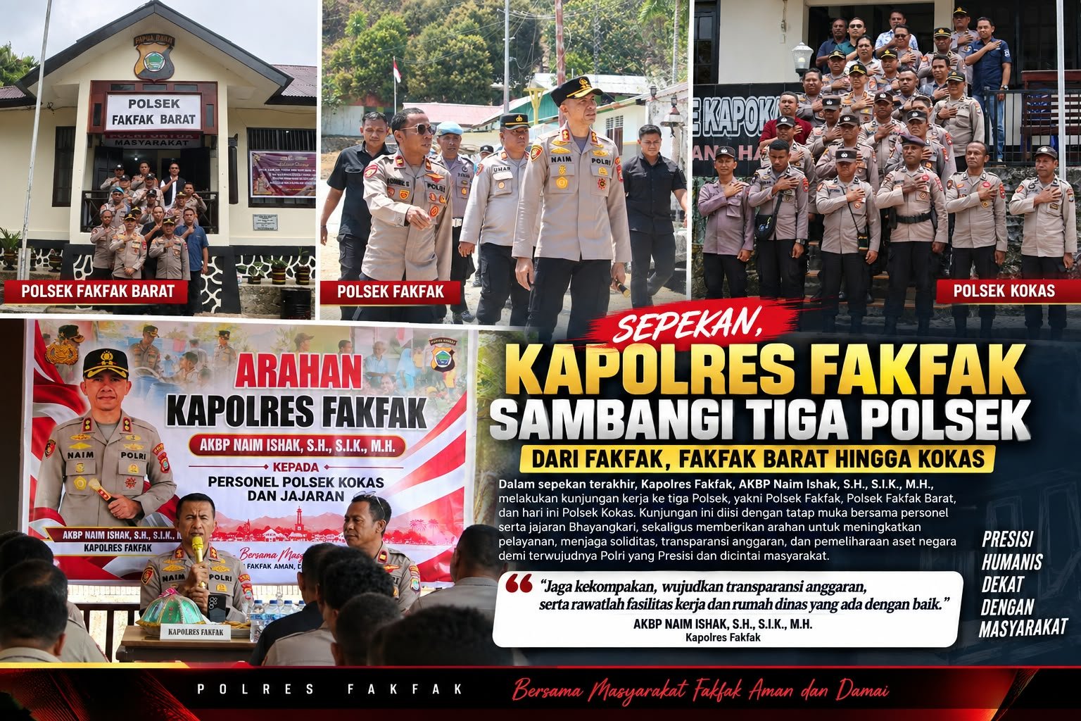 Kapolres Fakfak Kunker Tiga Polsek dalam Sepekan, Hari Ini Giliran Kokas