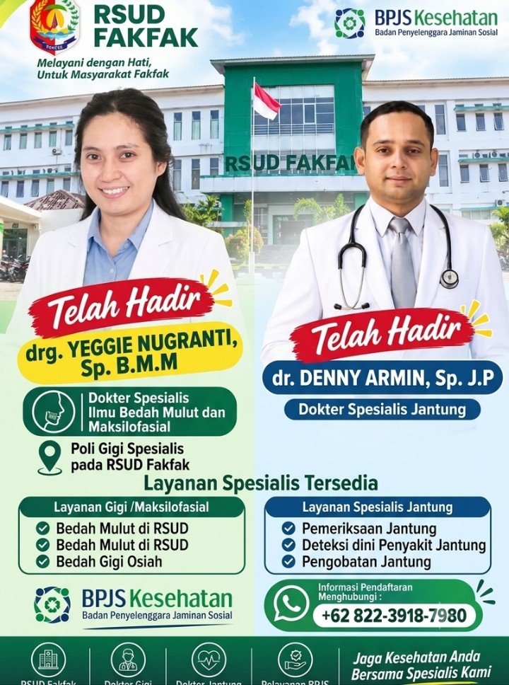 Pimpin Transformasi RSUD Fakfak, Farid Mahubessy Hadirkan Dua Layanan Spesialis Baru